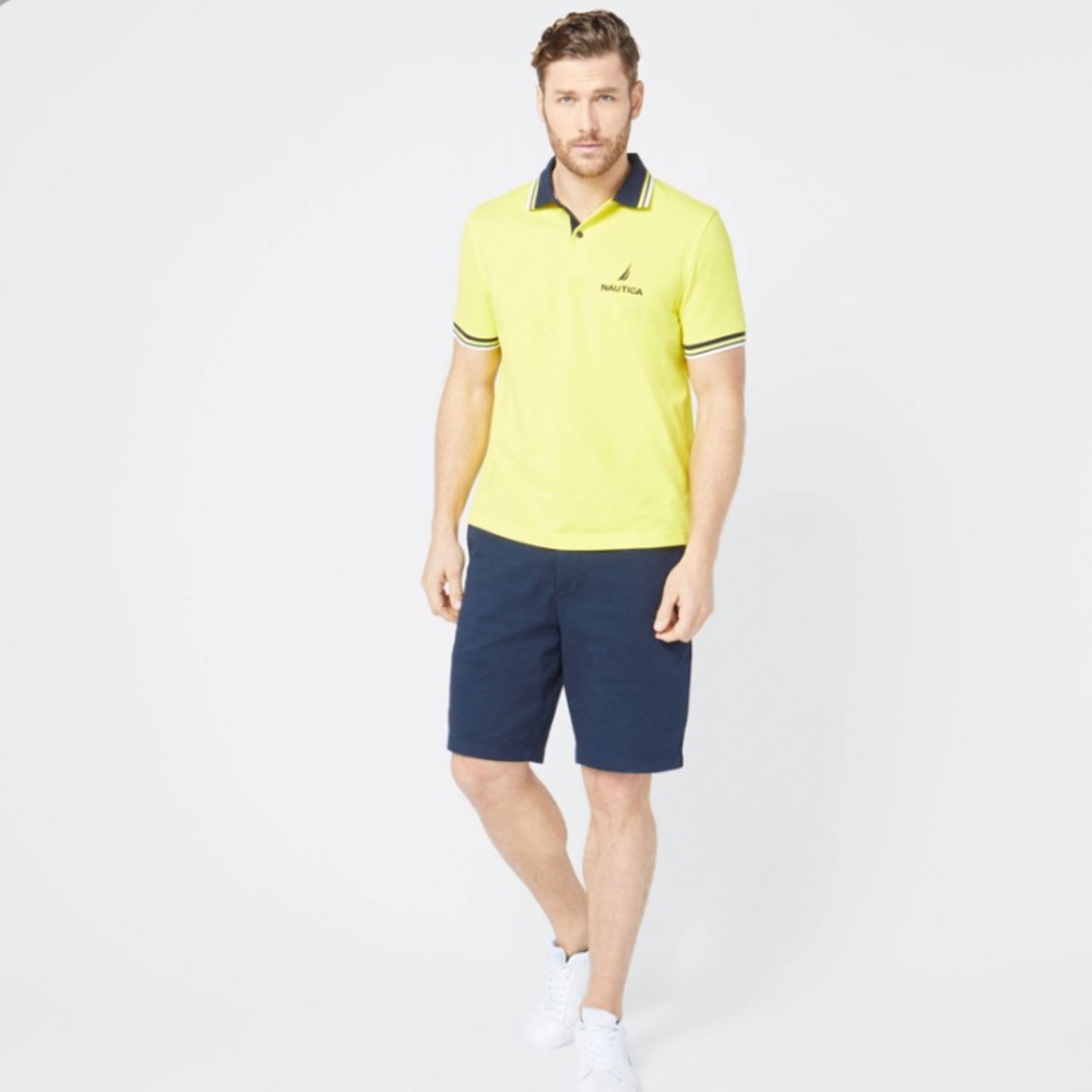 NAUTICA POLO PERFORMANCE SHIRT MEDIUM NWT YELLOW B